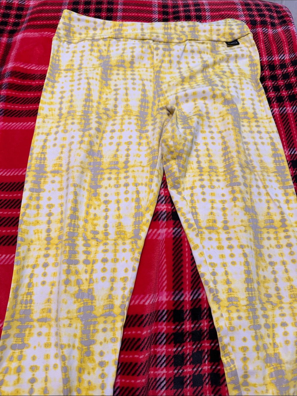 Yellow Patterned Women’s Leggings - Unbranded